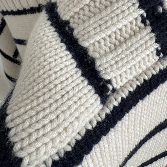 Celine Black and White Striped Cropped Sweater - Picture 5 of 9